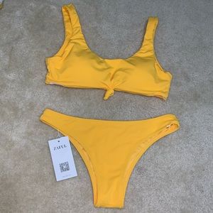 Yellow NWT Front Tie Bikini
